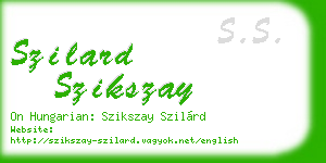 szilard szikszay business card